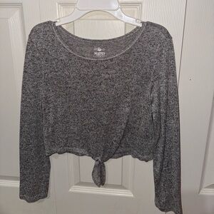 Gray Long Sleeve Top
